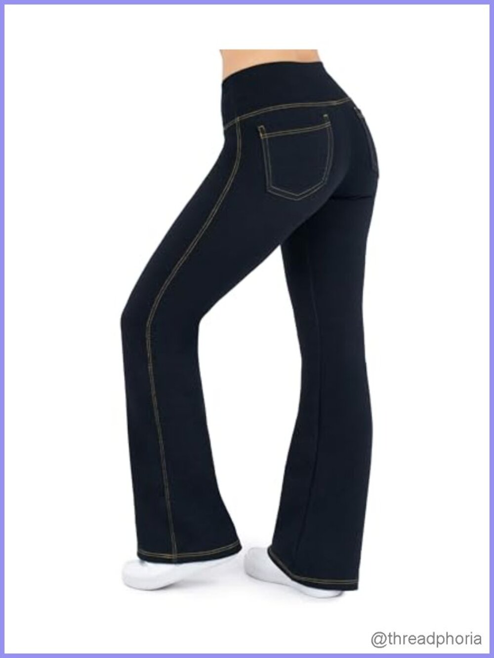 Crossover Bootcut Jeggings with Pockets for Women